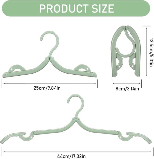 12 Folding Hangers - Non-Slip, Space-Saving - for Travel, Business Trips, Home