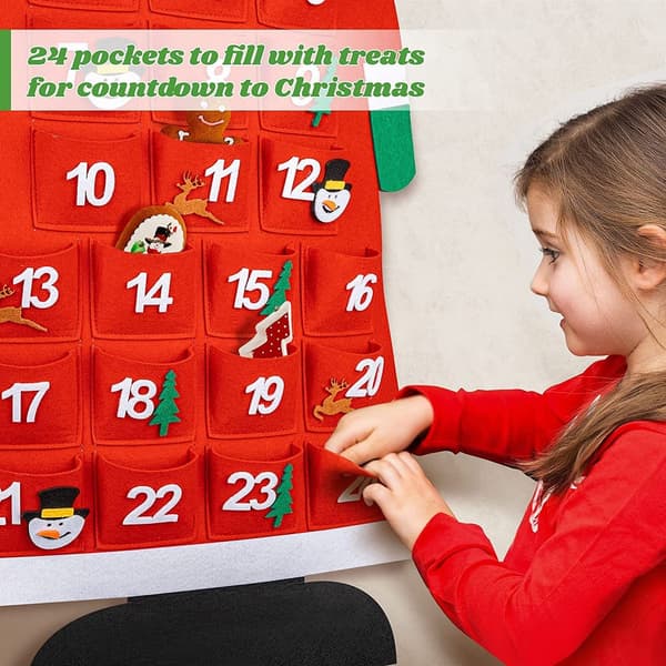Filt-julekalender, vægkalender med julemand KLB