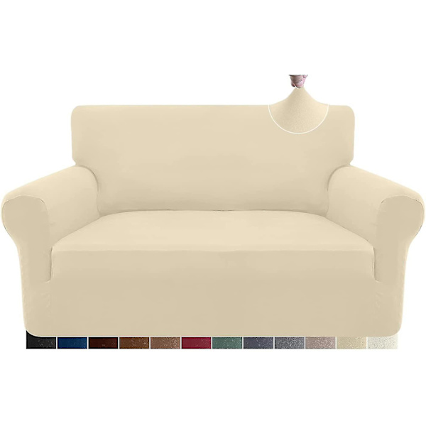 Stretch Sofa Trekk 2-seter, Myk Mikrofiber Sofa Trekk, Sklisikkert Sofa Trekk, Spandex Sofa Trekk, Møbelbeskyttelse For Hunder, Kjæledyr (2-seter, Bei