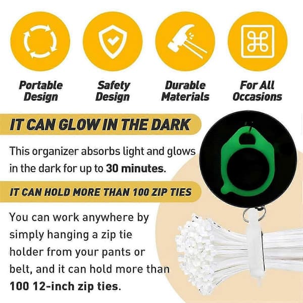 Cable Tie Organizer Cable Tie Holder Luminous Strong Efficient Solution