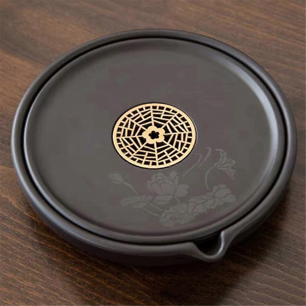 Retro Bakelite Tea Tray with Trivet - Drying Foam Table for Tea Accessories, Kettle Pad, Storage Etc.