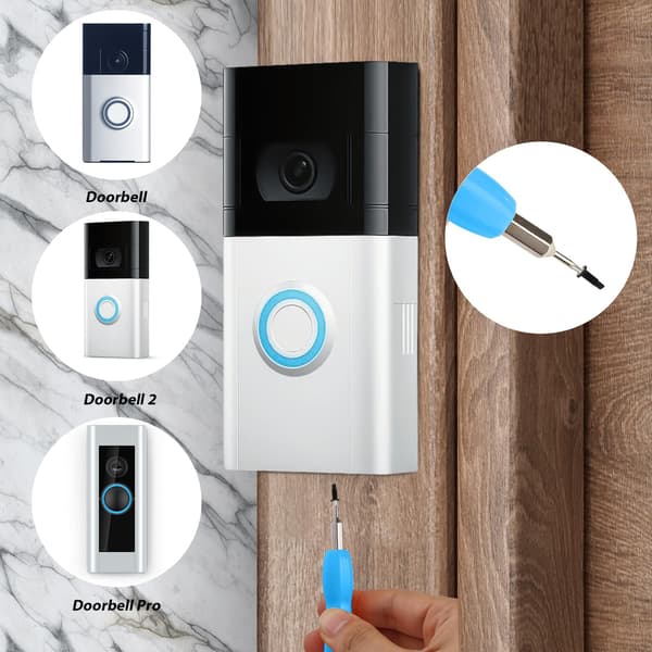 Video Doorbell Screwdriver, Dual Bits with Handle, T6 and T15 Torx Screwdriver, Replacement for Ring Video Doorbell Models (Blue)