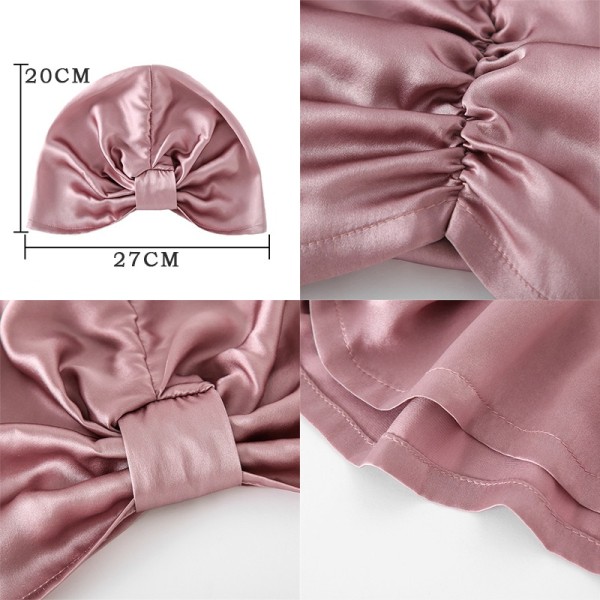 Satin Bonnet Chemo Hodeplagg Kapp Satinforet Turbaner for Kvinner Gjenbrukbar Badehette Satin Bonnet Kapp Satinhatt Silke Kapp for Søvn