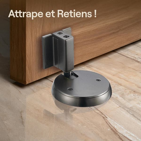 High-end - Grå zinklegering - Forhindrer stød mod væggen - Nem montering - 6,5 x 6,5 x 1,1 cm
