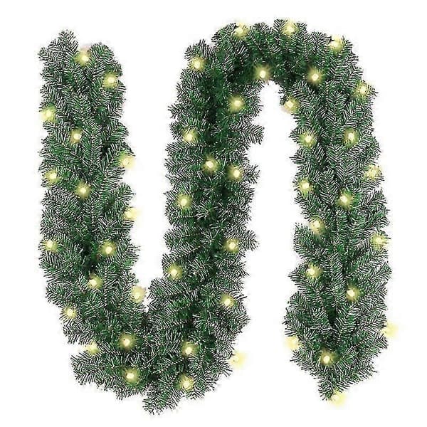 Christmas Tree Garland with LED Light String - Warm White - 2 Sizes - Christmas Decoration