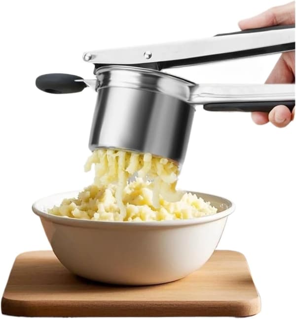 Durable Stainless Steel Potato Masher, Replaceable Potato Mashing Plate, Kitchen Equipment for Fruit Puree and Juice.