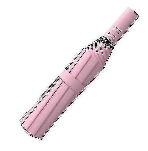 Automatisk stort vindtett sammenleggbart paraply, solbeskyttende paraplyrosa