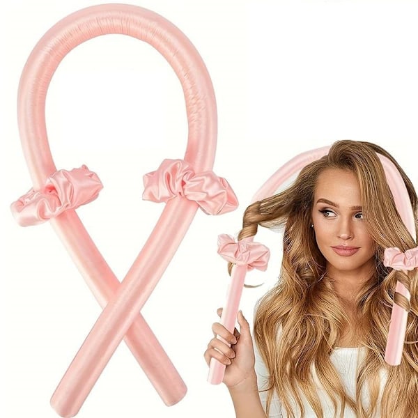 Lämpövapaa Hiuskiharrin / Heatless Curls - Kihartaa hiukset ilman lämpöä, vaaleanpunainen