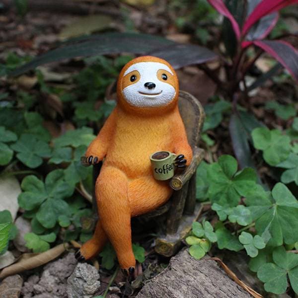 Sloth Statue, Garden Art Sculpture Gnomes, Creative Resin Figurine