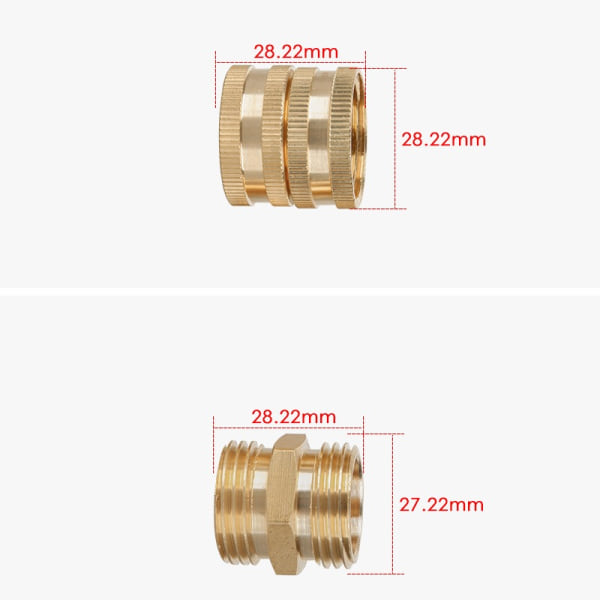 Hose Adapter, 3/4 Inch Solid Brass Hose Connectors Adapters, Male to Male, Female to Female, 4-Pack with Extra 6 Washers