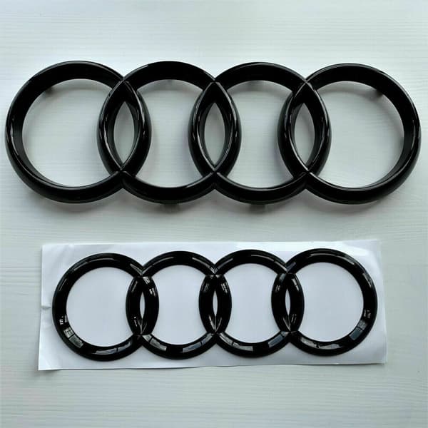Audi Forreste & Bagerste Sorte Emblem Ringe Sæt til A1 A3 A4 A5 - 273mm & 192mm - XM4 -