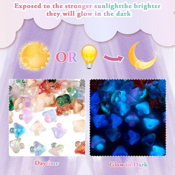 70 stk. sopplysende cabochons glitterpaljetter glød i mørket søte mini harpiks dekorative 9x9,5 mm for kvinner neglekunstdekorasjonstilbehør