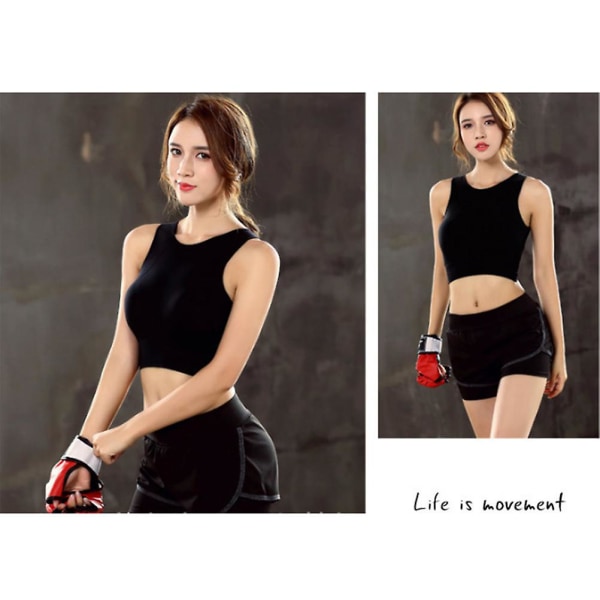 Mode Dam Sport Bygelbehåar Andas träning Fitness Power Flex Gym Yoga Activewear BH:ar Black Small