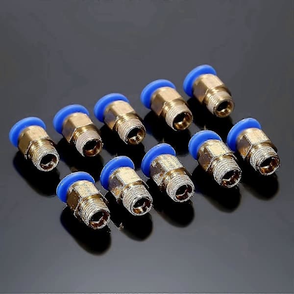Air Hose with Male Thread, Pneumatic Quick Connector (3mm, PC6) 10 pcs
