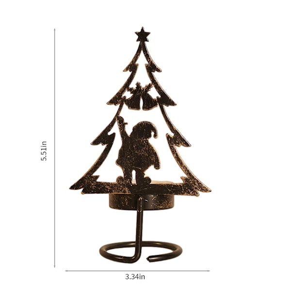 Julgran Ljusstake, Metall Julgran Ljusstake För Jul Hem Fest Bord Mantel Dekorationer Tomte Brons
