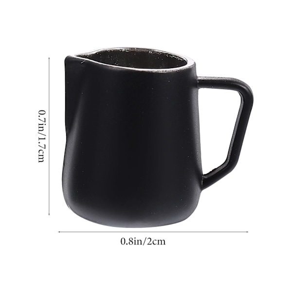 Miniatyr Melkeskumkanne Espresso Melkeskumkanne Dukkehusoppbevaring Svart 2X1.7X1.2CM Black 2X1.7X1.2CM