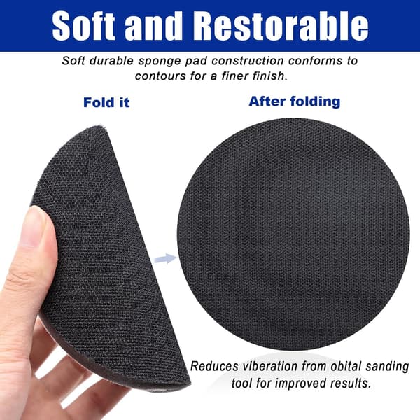 KGOJDYNFYSL 6-pak interfacepuder, 5 tommer velcro blød densitet svampepude bufferunderlag, skumslibeinterfacepuder til orbital