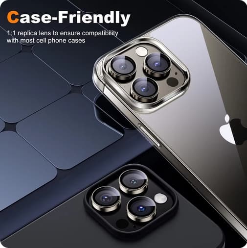 2-pack iPhone 16 Pro Camera Lens Protector Tempered Glass - Desert Titanium Gold