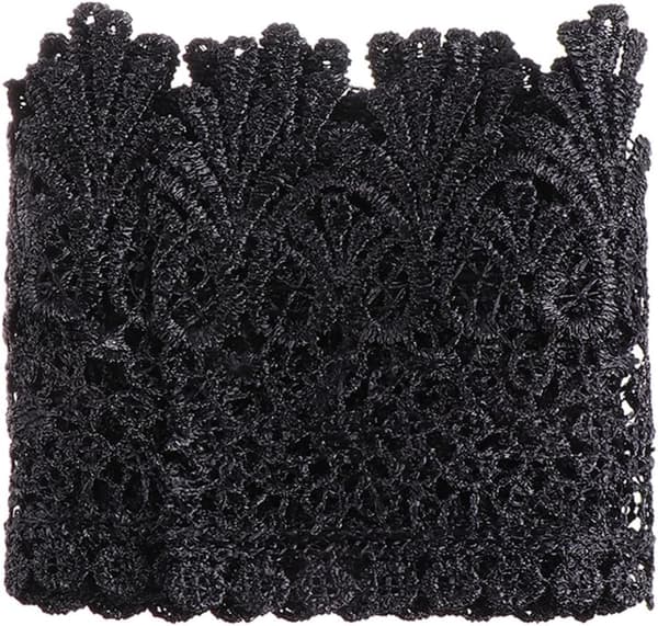 5 Yards Sort Polyester Silke Blondekant 9 cm Bred til DIY Tøjtilbehør