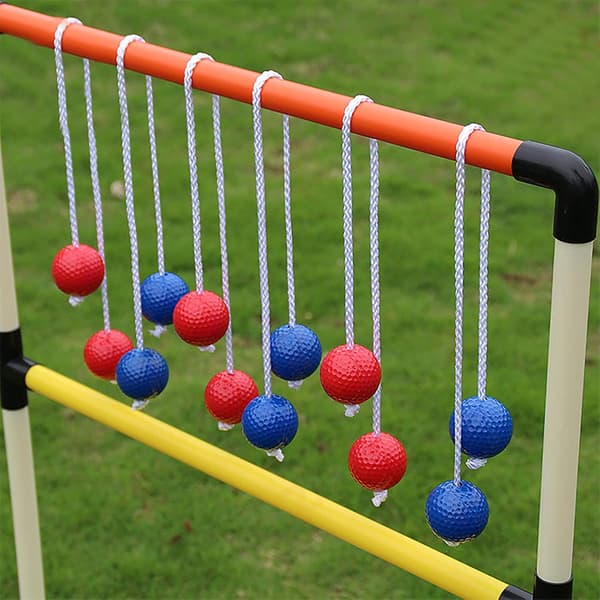 12 par stige bolde erstatning til kaste match golf spil sæt bold bolas, lavet af ægte (6 rød + 6 blå)