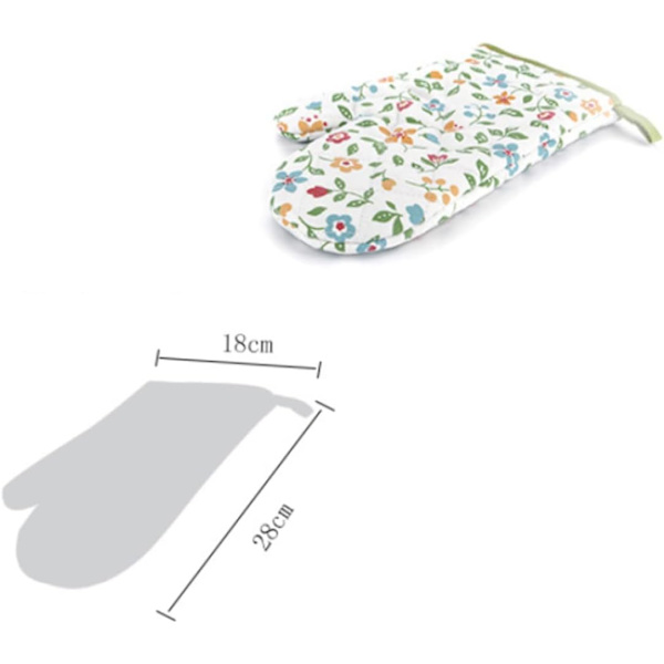 1 par grydelapper blomsterdesign bagehandsker varme