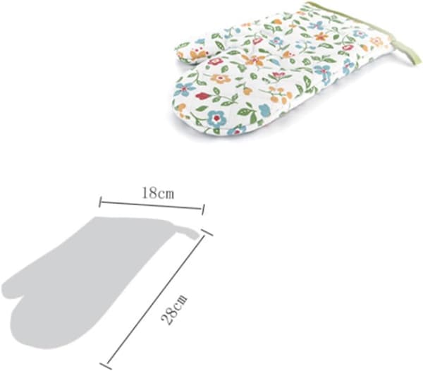 1 par grytekluter med blomsterdesign, bakehansker, varme