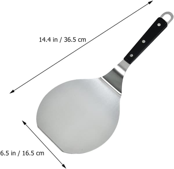 Pizzaspade i rustfritt stål med aluminiumskuff, rustfri og med opphengshull