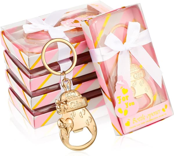 24 stk. baby shower flaskeåpner til gullbryllup