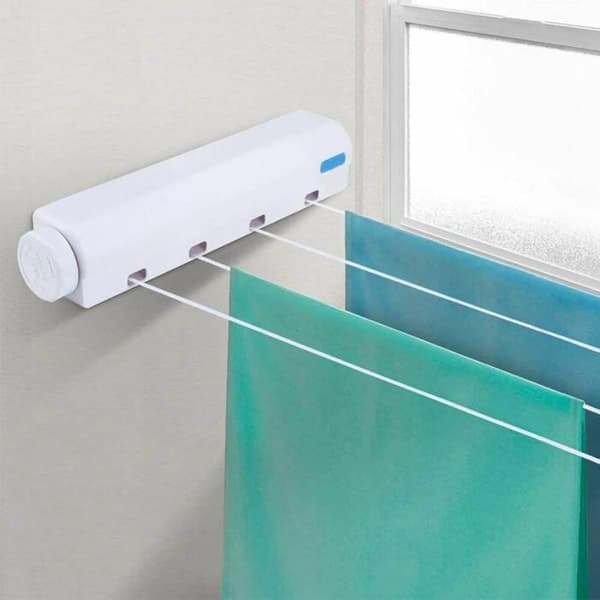Automatic Retractable Spring Four Five Wire Clothesline Towel Dryer Towel Rack with Hooks Drying Rack YYV