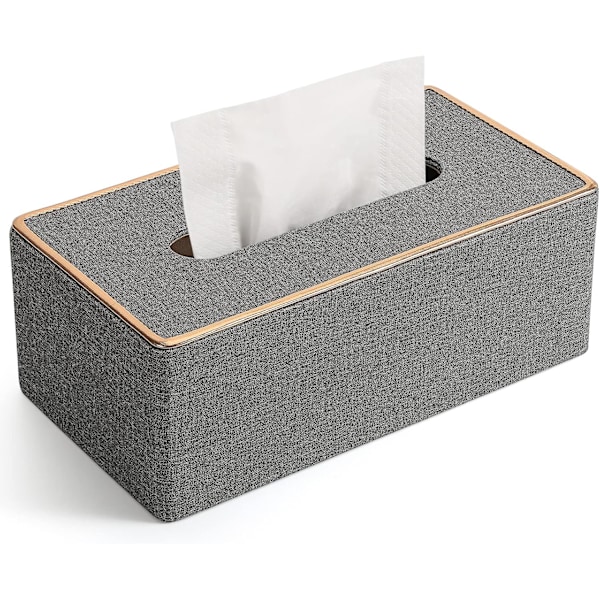 Pappershållare, Läder Pappershållare Rektangulär Kleenex Pappershållare för Hem/Kontor/Bil Dekoration 9.4*25*13.8CM