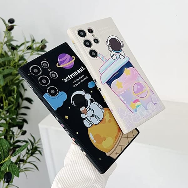 Kompatibelt med Samsung Galaxy S21 Ultra Astronaut-deksel for kvinner