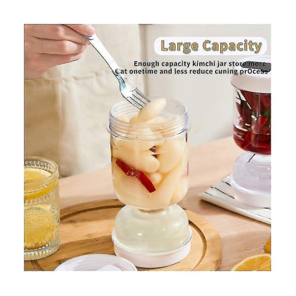 Pickle Container Jar Easy Separation Leak-Proof Lid Canned Pears Olives Pickled Cucumber