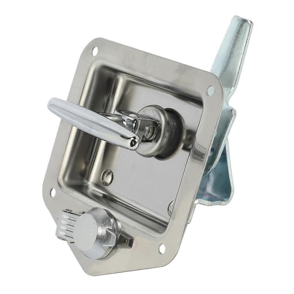 Foldable T-handle Lock in Stainless Steel with Key Set for Truck Trailer, Toolbox, Electrical Cabinet