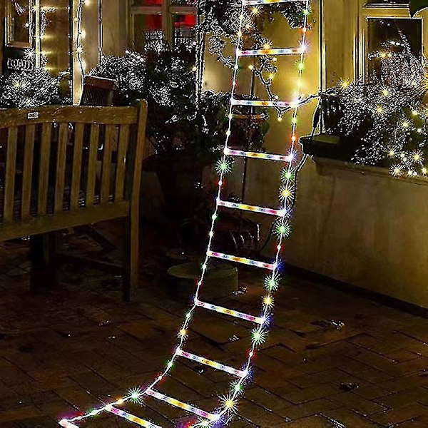 Climbing Santa on Ladder with 150cm LED Lights, USB & Remote Control -FF-