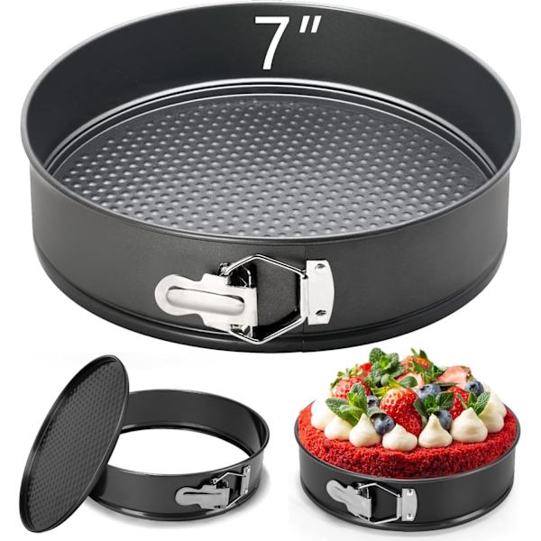 18 cm Springform Bageform Non-Stick Cheesecakeform med Aftagelig Bund Lækagesikker Rund Bageform Springform Bageform 18 cm