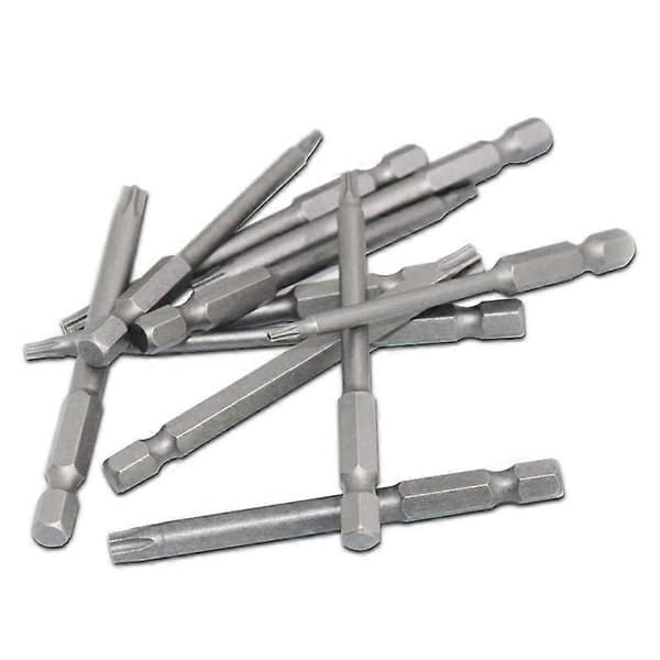 11-pack 75 mm Torx Screwdriver Bit Set 1/4 Inch Hex Shank T6-T40 Star Screwdriver Tool Kit with 1-pack Handle