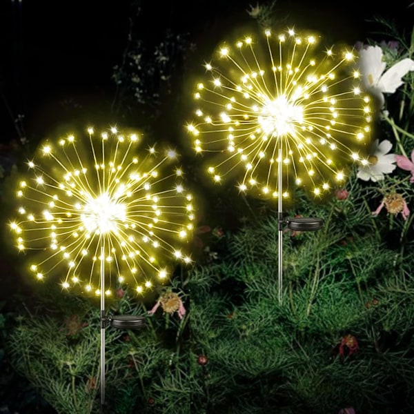 2 st solcellslampor, Plug in Fairy Light, Jul, Bakgrund för inomhus utomhus sovrumsfönster bröllopsfest dekoration
