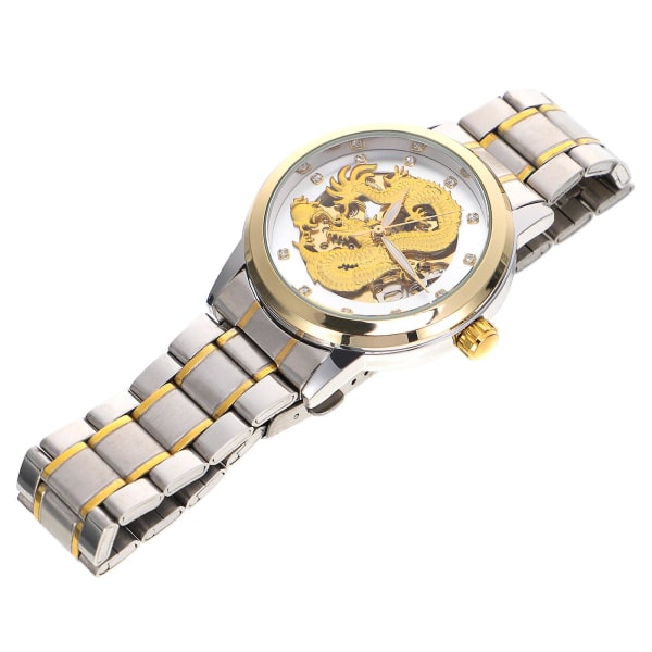 Multifunktionelt Herreur Automatisk Armbåndsur Vandafvisende Ur Sølvur - Hvid Skive Silver watch - White Face