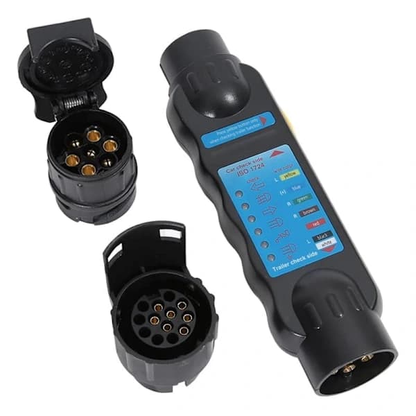 Trailer Connector Tester Lighting Wiring Circuit Diagnostic Tool (7-Pin Trailer Tester + 2 x 7/13 Converter)