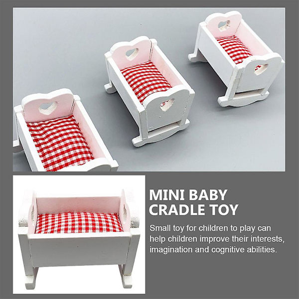 Miniseng til Dukkehuse Miniature Seng Mini Hus Tilbehør Til Børn Mini Hus Legetøj 6.5X5.5X5CM 6.5X5.5X5CM