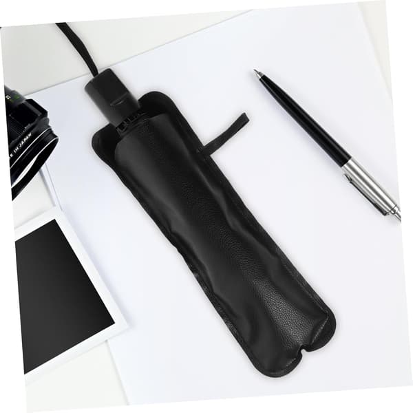 2pcs Leather Umbrella Cover Bag Windproof Compact Travel Umbrella Storage Bag