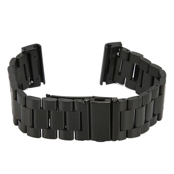 Urrem i rustfrit stål, justerbar rem med 2 tryklåse 26 mm til Fenix 7X 6X 5X Sort