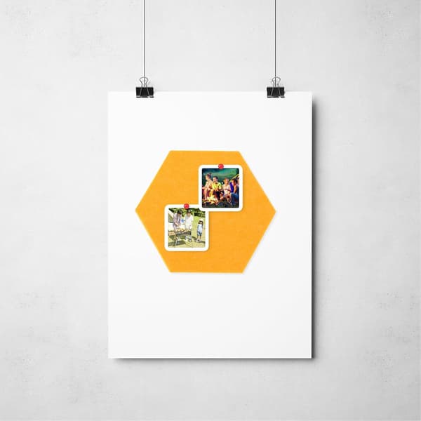 Hexagon Felt Board 9 mm Thick 8 Pcs Self-Adhesive Wall Mounted Bulletin Board