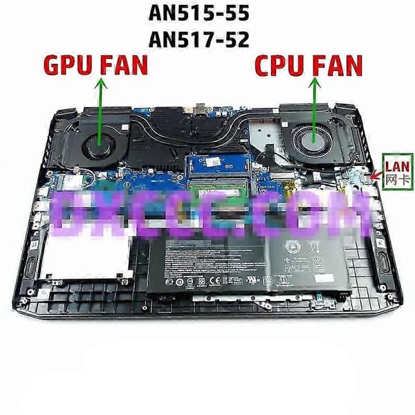 BÆRBAR COMPUTER CPU-KØLEBLÆSER TIL ACER Nitro 5 AN517-41 AN517-52 AN515-55 PH315-53 AN515-56 AN515-57 CPU & GPU KØLEBLÆSER [DB]
