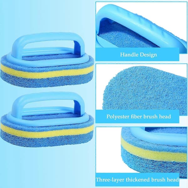 Thickened Bathtub Cleaning Sponge, Bathroom Cleaning Sponge, Cleaning Sponge Brush with Handle