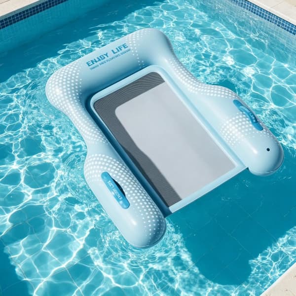Floating Pool Chair, Foldable Lounger, Three-Sided Support to Prevent Tipping. (DB)