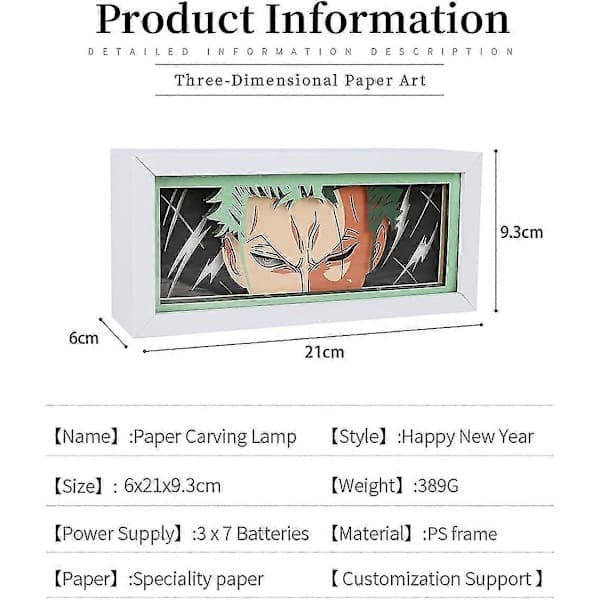 One Piece Anime 3D Paper-cut Light Box Manga Shadow Box LED Desk Night Light BB B B
