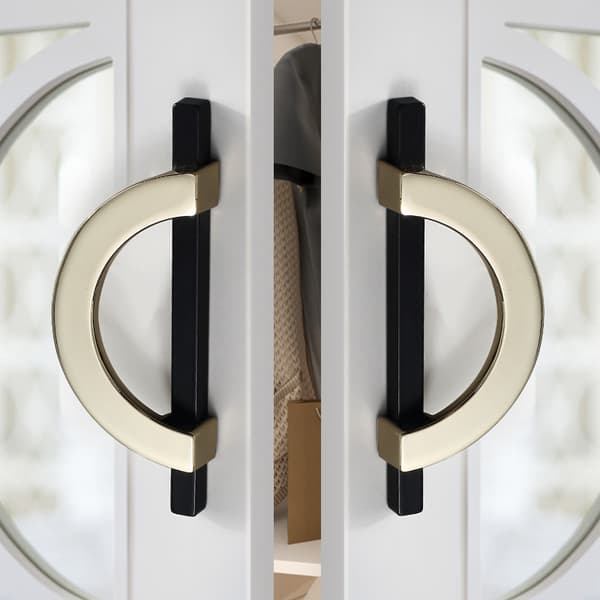 2-pack Gold-Black Kitchen Door Handles 128mm
