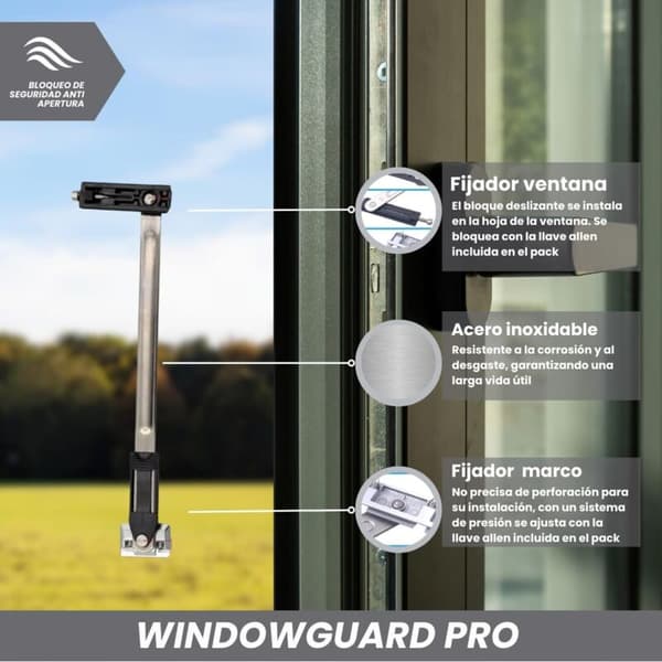 Stainless Steel Window Restrictor - Drill-Free Locking - Compatible with uPVC, Aluminum - Window Wind Stop