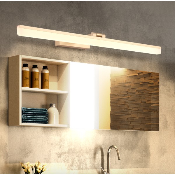 Kylpyhuoneen seinävalaisin Kylpyhuoneen LED-peilivalaisin kylpyhuoneen pesualtaan alumiininen kosteudenkestävä peilivalo, 9w/40cm, kulta, valkoinen valo
